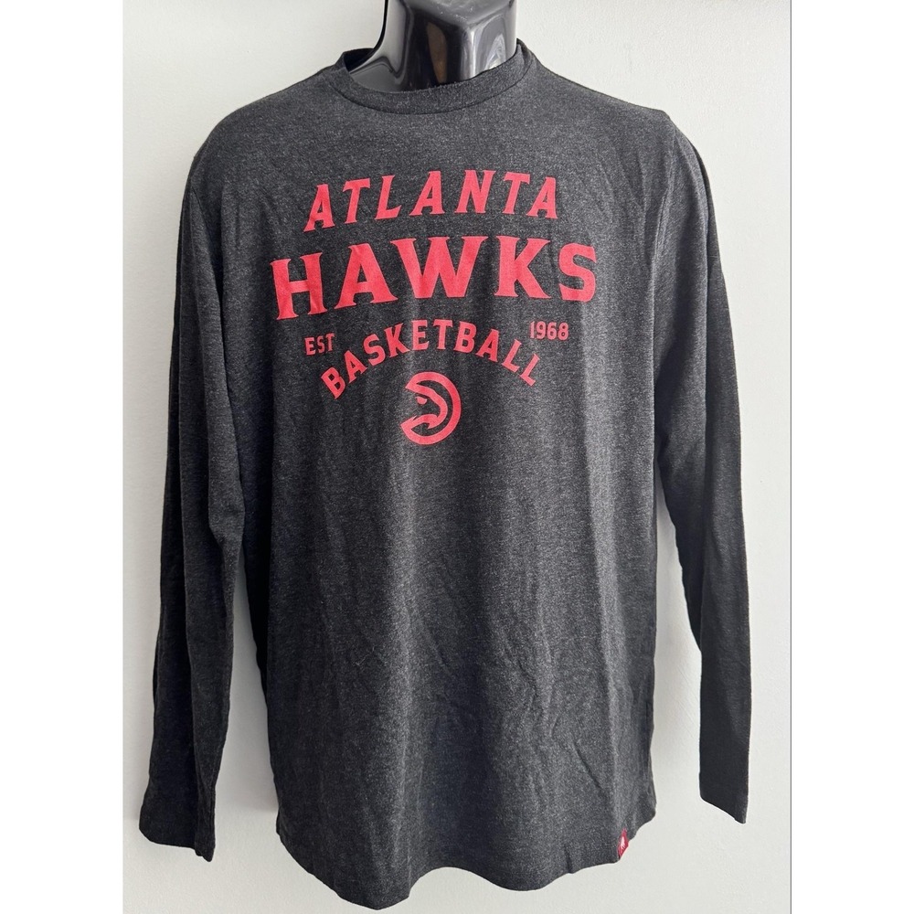 Atlanta Hawks Shirt Mens Large Gray NBA Basketball Sportiqe Long Sleeve Tee